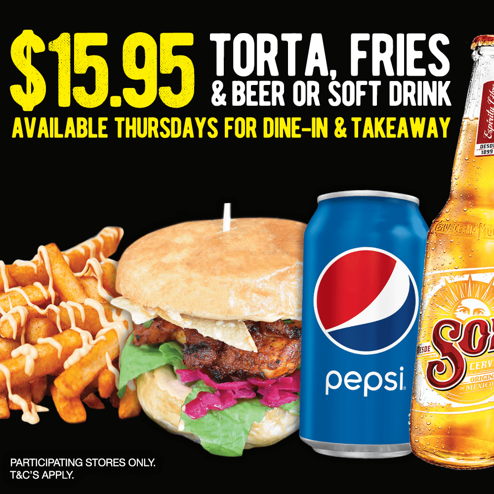 $15.95 TORTA THURSDAY