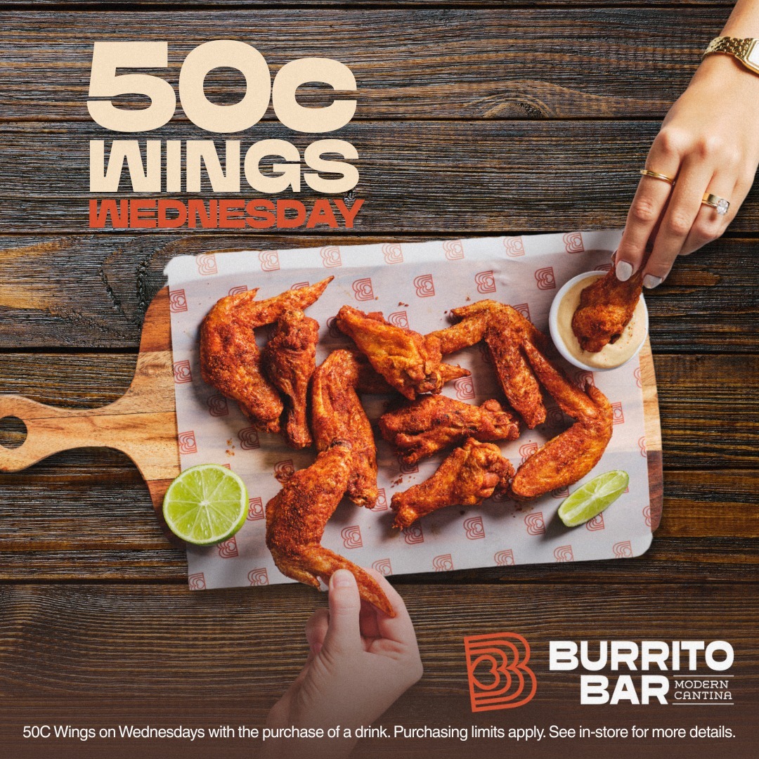 50C WINGS WEDNESDAY (DINE-IN & TAKE-AWAY W/ DRINK)