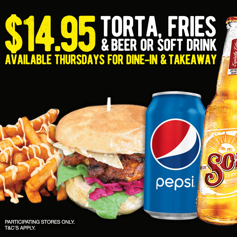 $14.95 TORTA THURSDAY