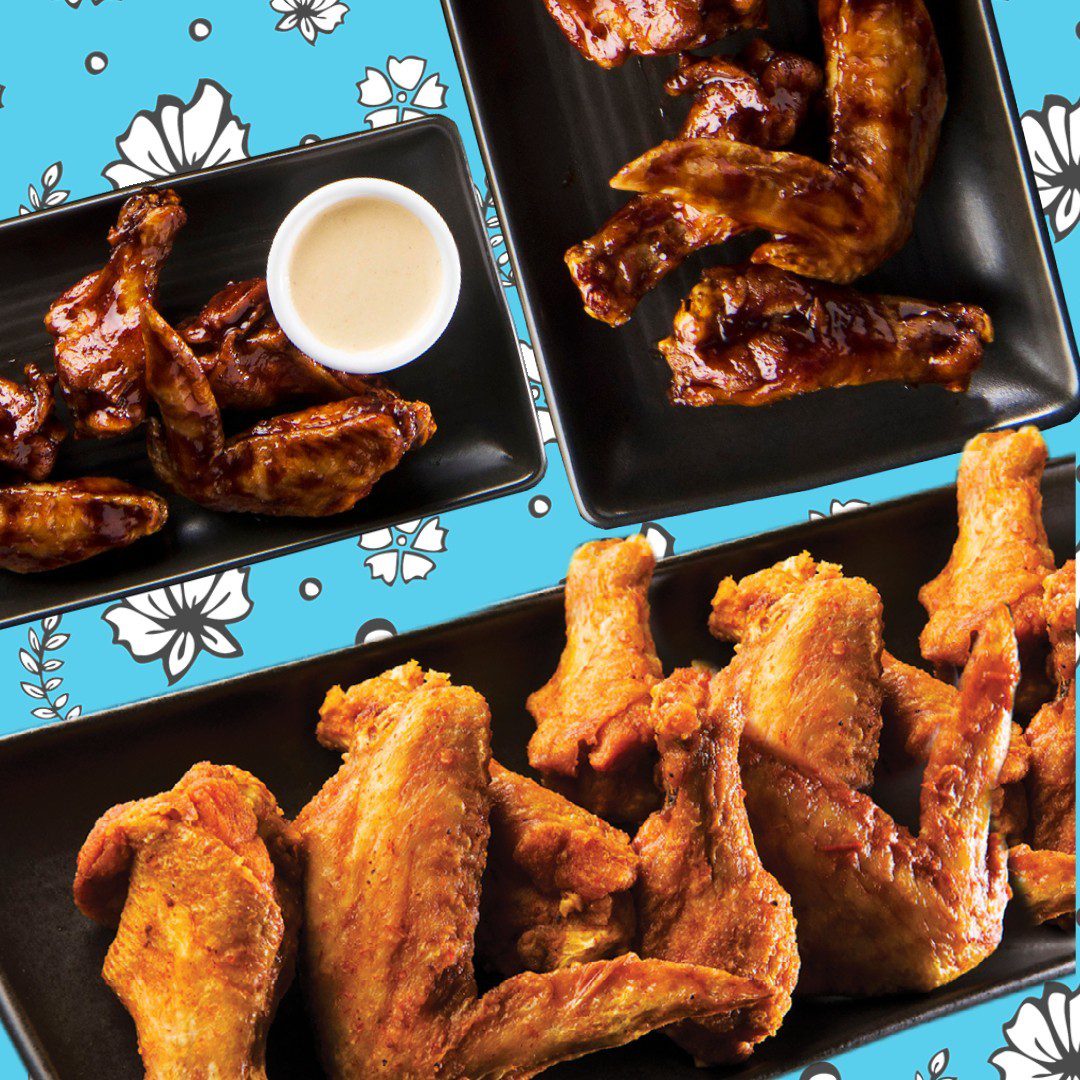 Get saucy with some BB Chicken WINGS! Select from BBQ, Paprika, Spice BBQ, Spicy Stinger or Inferno Hot sauce! #BurritoBar #Mexican #ModernMexican #ChickenWings #FriedWings #BuffaloWings #Chipotle #Hot #Sauce
