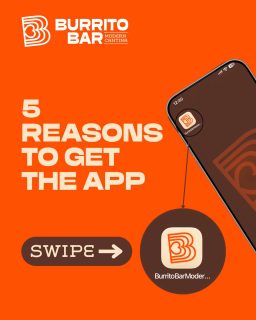 Five reasons ✋🏻 the Burrito Bar app deserves a spot on your home screen.
✅ $5 burrito when you join.
✅ $5 off your next order.
✅ $5 on your birthday.
✅ Half price Member Tuesdays.
✅ $5 for every friend you get on board.
Search "Burrito Bar" in the App Store or Google Play.
iOS: bit.ly/BB4iOS
Android: bit.ly/BB4Android