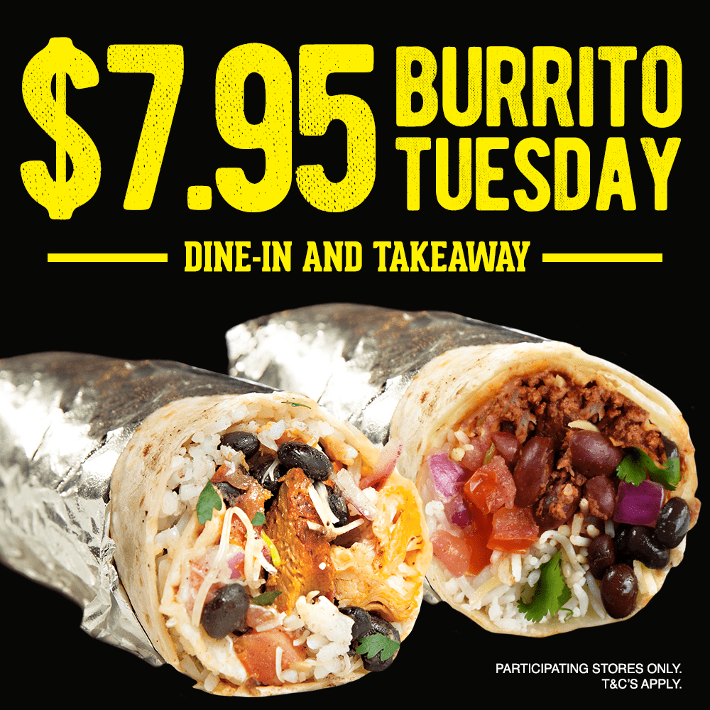 $7.95 BURRITO TUESDAY