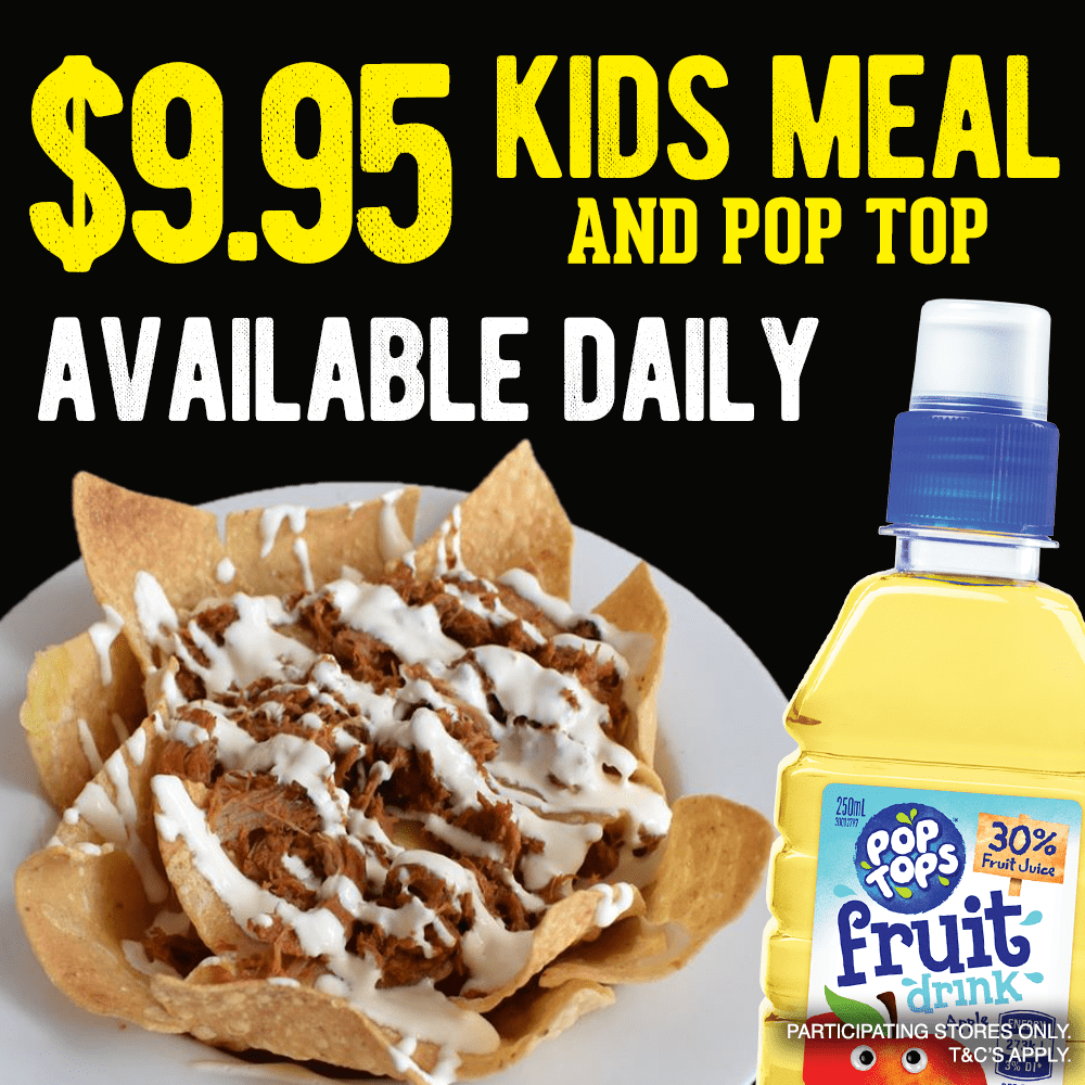 $9.95 KIDS MEAL AND POP TOP